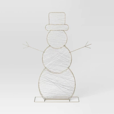 LED Champagne Metal Snowman Christmas Novelty Sculpture Light With White Color Light Bulb - Wondershop™ 2 LED Champagne Metal Snowman Christmas Novelty Sculpture Light With White Color Light Bulb - Wondershop™ - Image 2