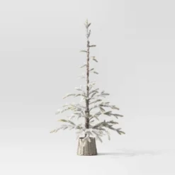 Pre-lit Flocked Balsam Fir Artificial Christmas Tree With Basket Base Warm White LED Lights - Wondershop™ -Wondershop GUEST db7cbea8 12d7 4ad4 9180 3b21663b2bd1