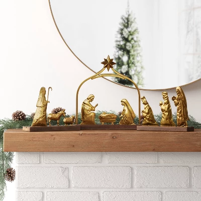 3pc Metal Christmas Nativity Scene Figurine Set - Wondershop™ Gold 1 3pc Metal Christmas Nativity Scene Figurine Set - Wondershop™ Gold