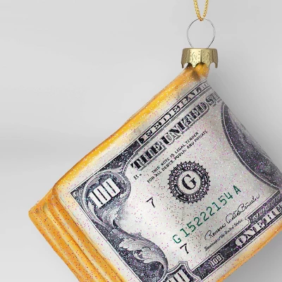 Christmas Glass Roll Of Bills Ornament - Wondershop™ 2 Christmas Glass Roll Of Bills Ornament - Wondershop™ - Image 2