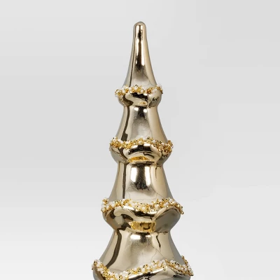 14.75" Christmas Glass Tree Decor Gold - Wondershop™ 2 14.75" Christmas Glass Tree Decor Gold - Wondershop™ - Image 2