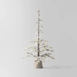 Pre-lit Flocked Balsam Fir Artificial Christmas Tree With Basket Base Warm White LED Lights - Wondershop™ -Wondershop GUEST e56e3be5 fa1d 4302 86d2 1e22da2c0fe1