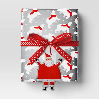 30” 25 Sq Ft Christmas Roll Wrap Red White Polar Bears On Silver - Wondershop™ 1 30” 25 Sq Ft Christmas Roll Wrap Red White Polar Bears On Silver - Wondershop™