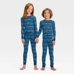 Kids' Hanukkah Ribbed Long Sleeve Shirt And Pants Holiday Matching Family Pajama Set - Wondershop™ Blue -Wondershop GUEST eae40943 7436 413d bf46 78dcdeb76019
