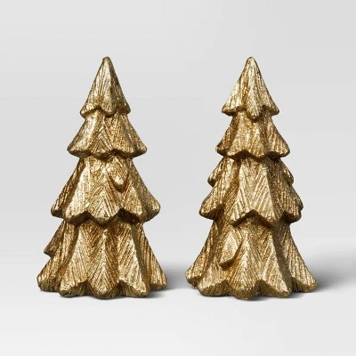 8pk Christmas Poly Figural Decor Set Birds/Bunny/Trees Gold - Wondershop™ 2 8pk Christmas Poly Figural Decor Set Birds/Bunny/Trees Gold - Wondershop™ - Image 2