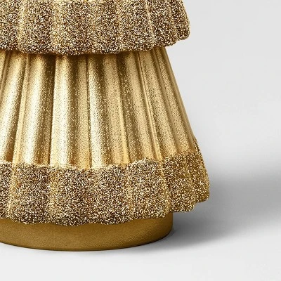 12" Christmas Gold Tree Foil And Glittered Trim - Wondershop™ 2 12" Christmas Gold Tree Foil And Glittered Trim - Wondershop™ - Image 2