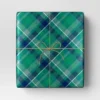 40" 125 Sq Ft Christmas Roll Wrap Green/Blue Plaid - Wondershop™