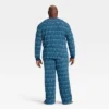 Men's Hanukkah Ribbed Long Sleeve Shirt And Pants Holiday Matching Family Pajama Set - Wondershop™ Blue