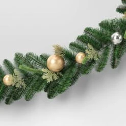 6' Decorated Mixed Greenery Christmas Artificial Garland Green/Champagne Gold - Wondershop™ -Wondershop GUEST fb6d983d e9aa 4772 97fb 41eb8d9414f2
