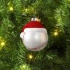 4" Christmas Glass Baseball With Hat Ornament - Wondershop™